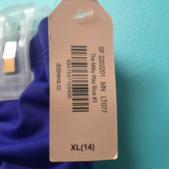 Dobreva 2 piece swimsuit. Size 14 (XL). Milky Way Blue #3. Looks more purple. - Picture 6 of 8